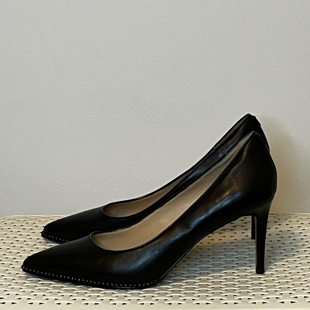 Coach Black Leather Heel with Studs 9